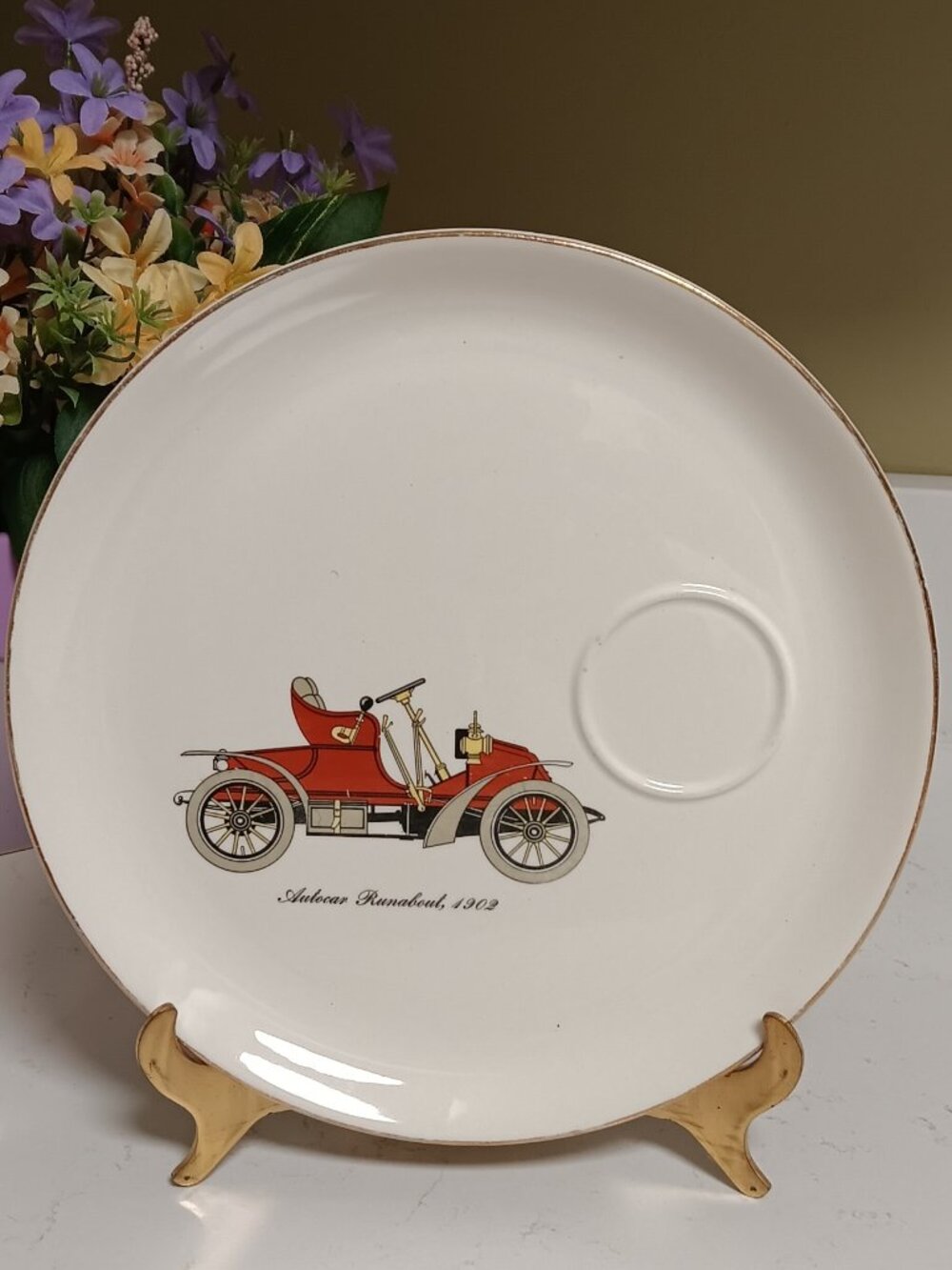 Vintage Salem 23k Gold Autocar Runabout 1902 Collectors Plate